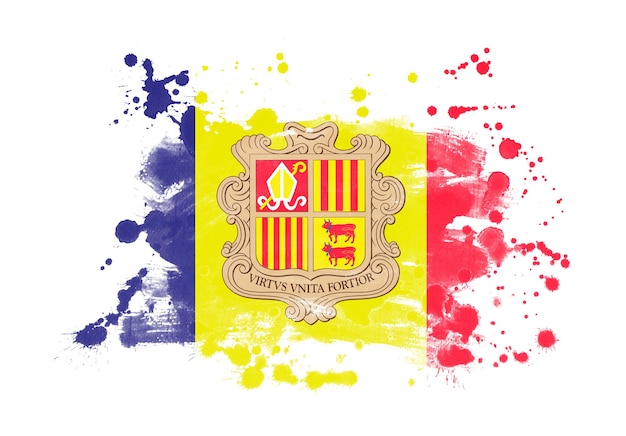 Andorra bandera grunge fondo pintado