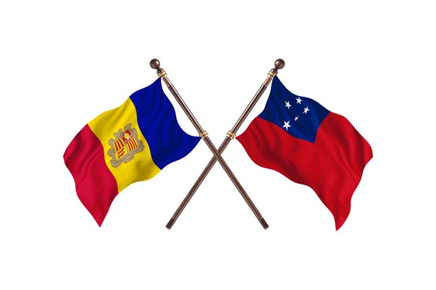 Andorra frente a Samoa dos países banderas fondo