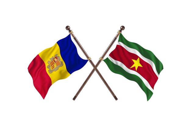 Andorra frente a Surinam dos países banderas antecedentes