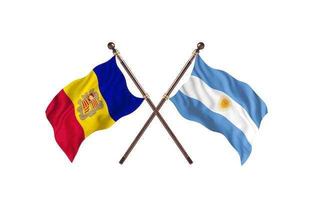 Andorra versus argentina fundo de bandeiras de dois países