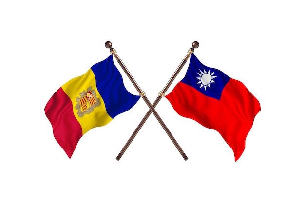 Andorra versus Taiwan Fundo das bandeiras de dois países