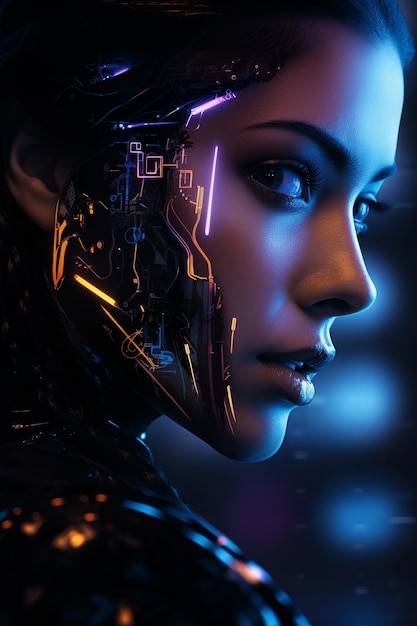 Android-Frau, Cyberpunk-Mädchen