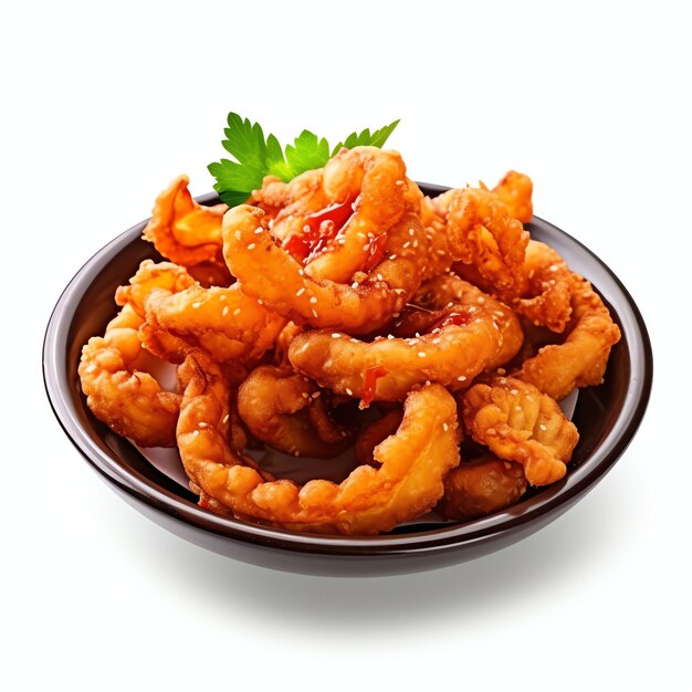 anéis de calamares crocantes ou lulas fritas com molho de sambal matah