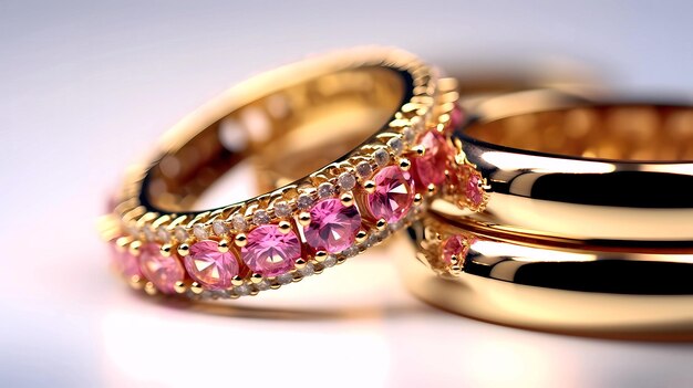 anéis de joias de ouro elegantes e modernos de luxo, pulseiras e brincos