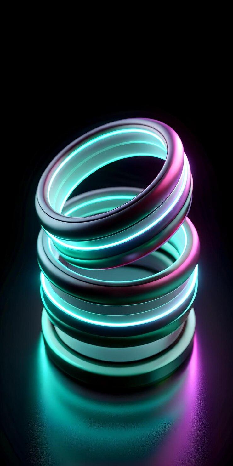 Foto anéis de néon abstratos