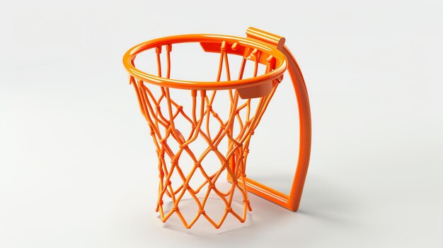 Anel de basquete laranja isolado em fundo branco renderização 3D