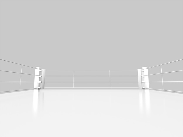 Anel de boxe branco isolado objeto. renderização 3d.