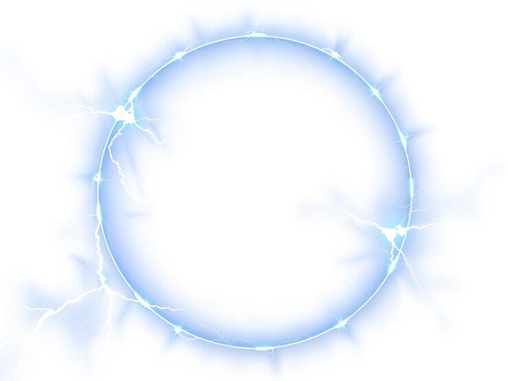 Foto anel de energia azul com efeitos de relâmpago