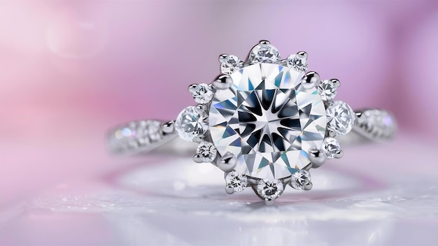 Anel de noivado de diamante