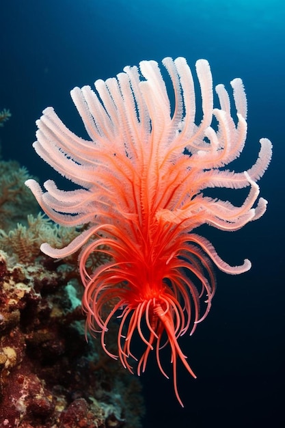 Foto la anémona está en el agua con la anémona.