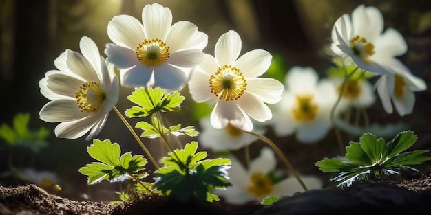 Anemonenblume blüht in der Sonne