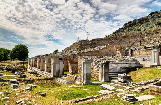 Anfiteatro en la antigua ciudad de Filipos, patrimonio mundial de la UNESCO en Macedonia, Grecia