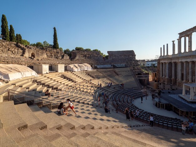 Foto anfiteatro romano da cidade de mérida, na espanha