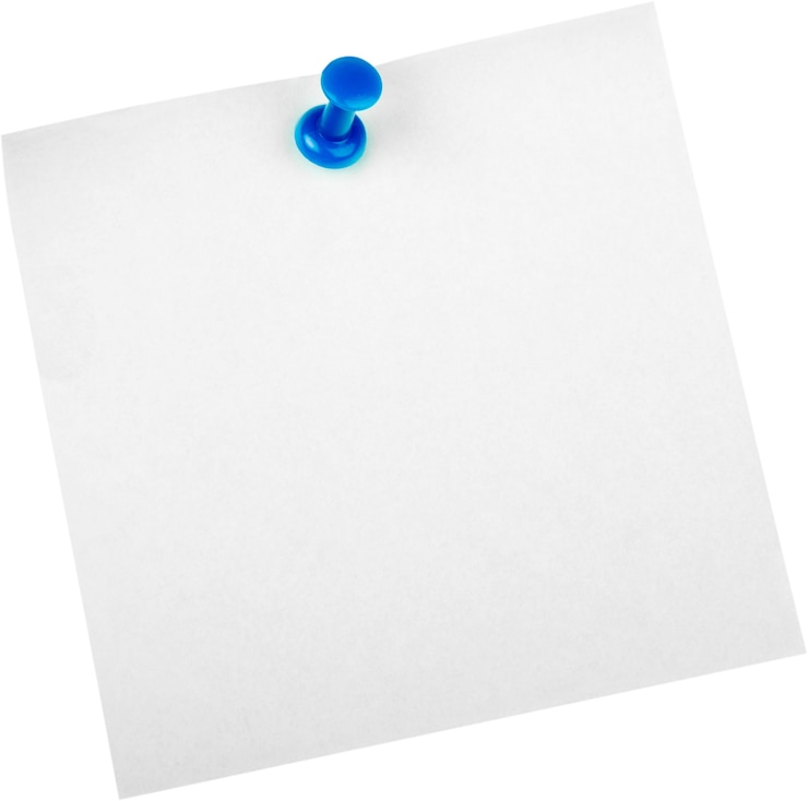 Foto angeheftete leere papiernotiz isoliert auf weißem hintergrund