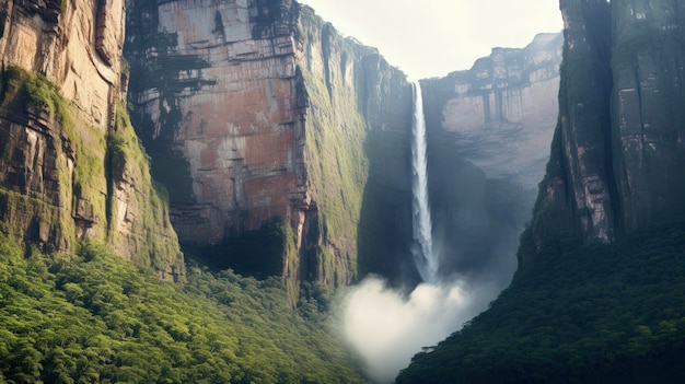 Angel Falls Venezuela a cachoeira mais alta do mundo exuberante Criada com tecnologia Generative AI