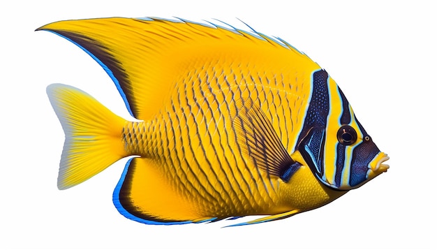 Foto angelfish em vista lateral isolado