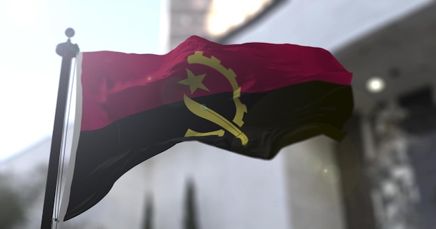 Angola bandera nacional país ondeando bandera Política e ilustración de noticias