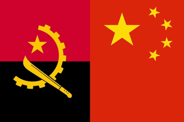 Foto angola e países com bandeira da china