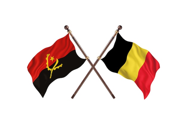 Angola versus Bélgica Duas Bandeiras de Países Antecedentes