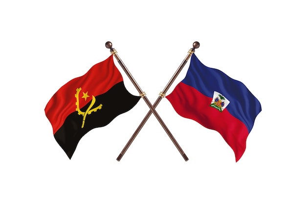 Angola versus Haiti Duas Bandeiras de Fundo de Países