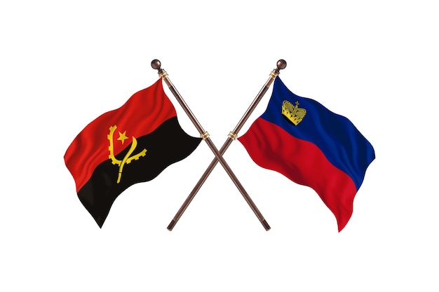 Angola versus Liechtenstein Fundo de Bandeiras de Dois Países