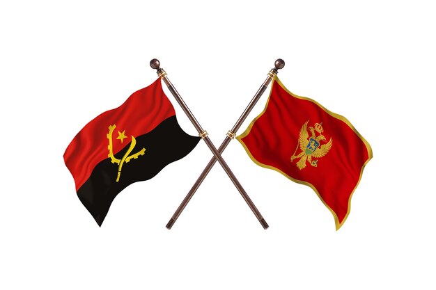 Angola versus Montenegro Duas Bandeiras de Países Antecedentes