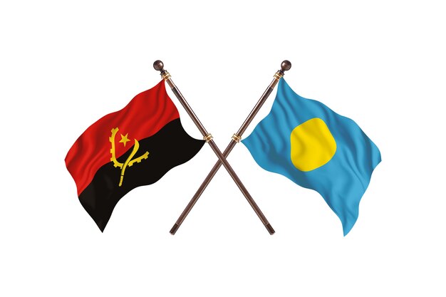 Angola versus Palau Fundo das Bandeiras de Dois Países