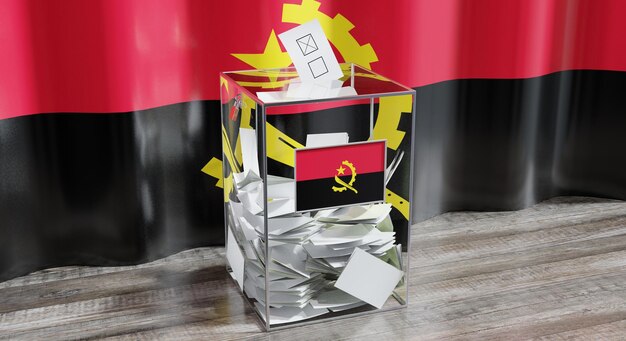 Angola Wahlurne Abstimmung Wahlkonzept 3D-Darstellung