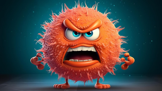 Angry Cartoon Virus Carácter Generativo ai