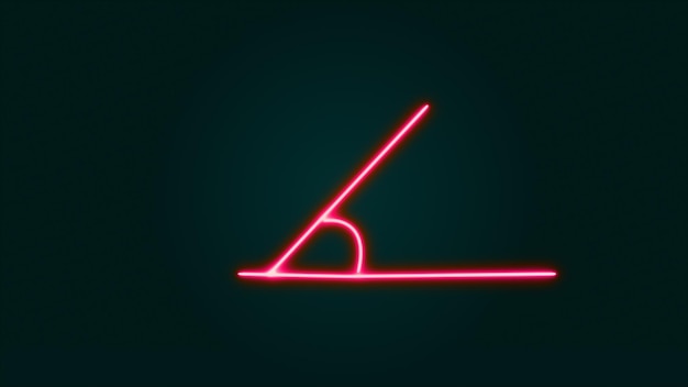 Ángulo de 45 grados fondo de icono simple diseño plano neón púrpura en fondo negro
