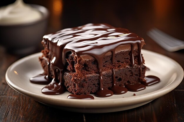 Ángulo alto de delicioso bolo de chocolate