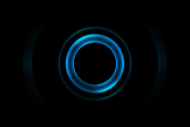 Anillo azul claro abstracto con ondas sonoras oscilantes de fondo