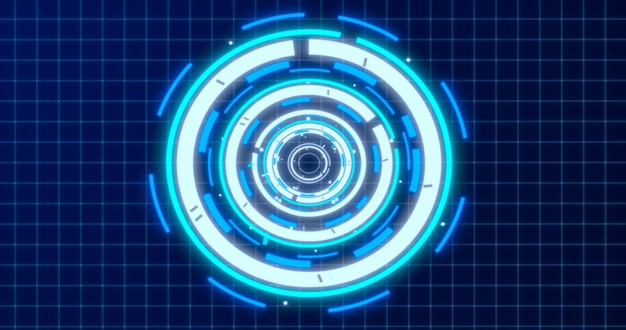 Anillo azul redondo abstracto de líneas HUD elementos círculos energía futurista científico hitech
