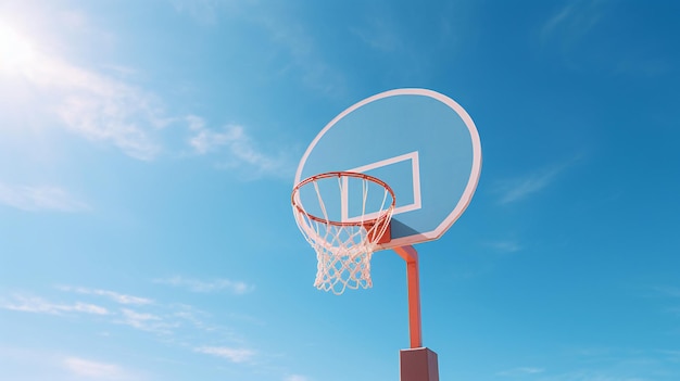 anillo de baloncesto en un fondo de cielo azul