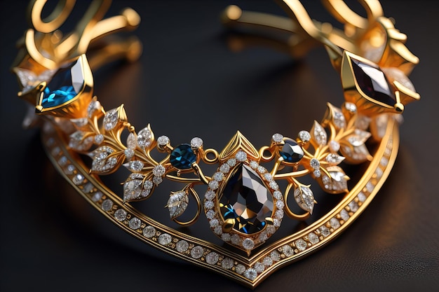 Anillo de bodas con diamantes en un fondo de color sólido joyas ai generativo