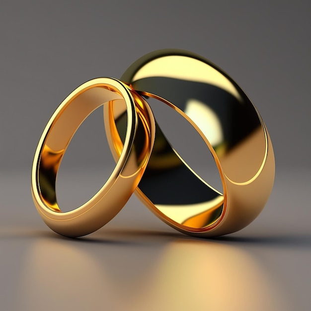 Anillo de bodas de oro con ilustración generada por ai