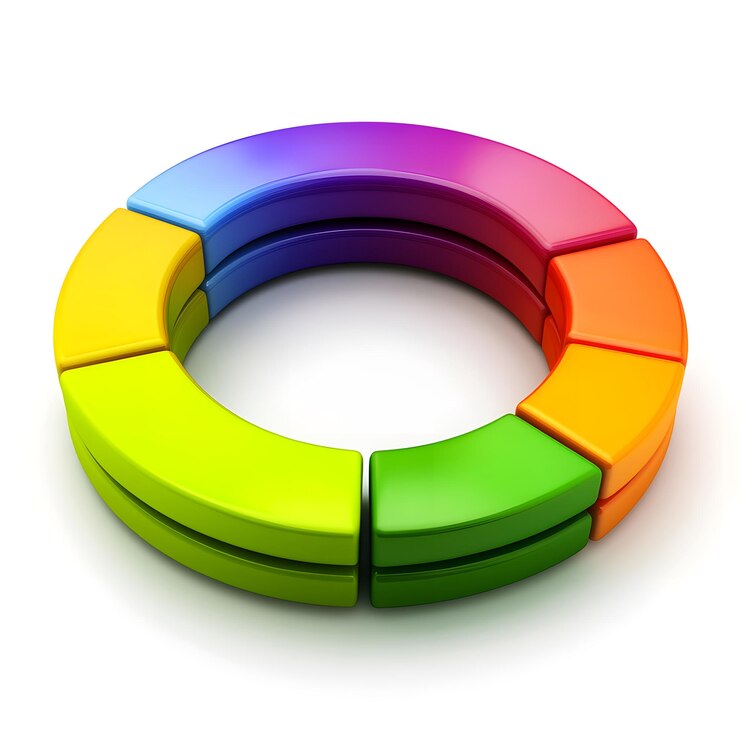 Foto un anillo colorido con un diseño de colores arco iris en él