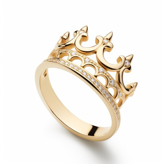 Anillo de la Corona Real en Oro con Diamantes Estilo Alasdair Mclellan