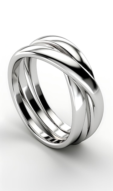 Foto anillo cruzado anillo envolvente acero inoxidable entrelazado plata colección creativa minimalista de moda
