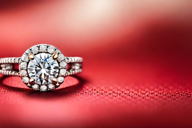 Un anillo de diamantes con un diamante en él.
