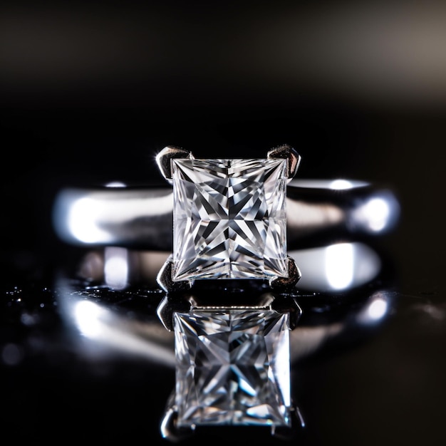 Un anillo de diamantes con un diamante en él.