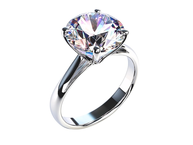 un anillo de diamantes sobre un fondo blanco