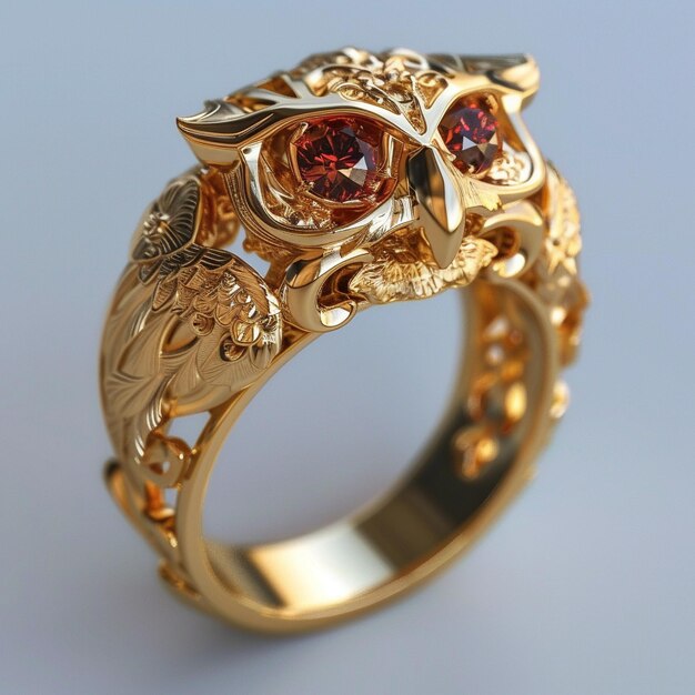 un anillo con un dragón en la parte superior y un anillo