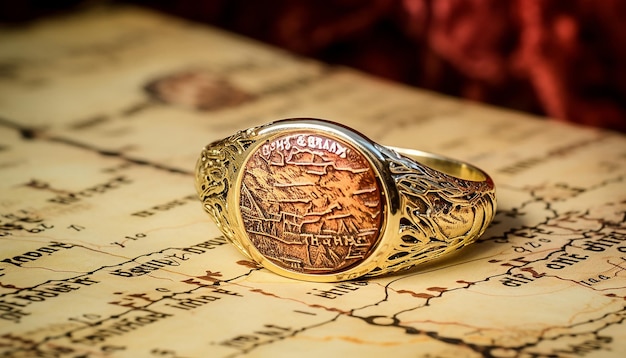 Anillo de estilo elfo el anillo tiene letras elficas curvadas en su interior