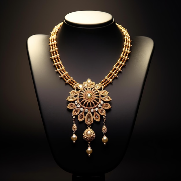 Anillo de joyería de diamantes de piedra de joyería antigua tradicional india generado por Ai