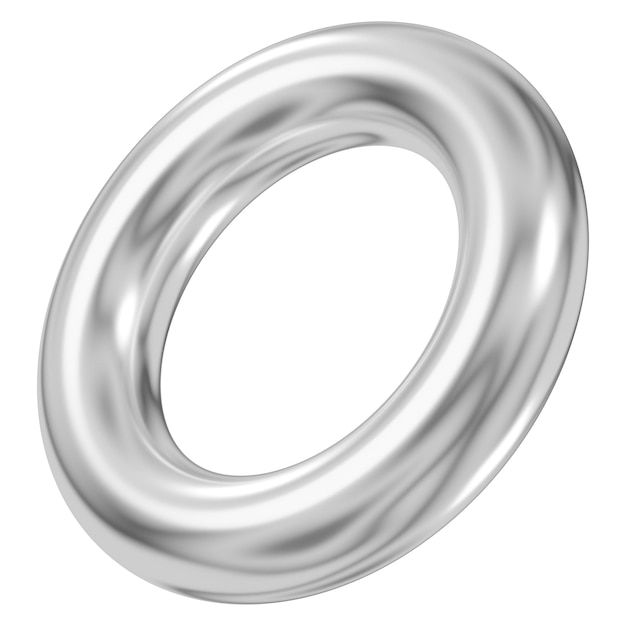 Anillo metálico png forma geométrica 3D fondo transparente