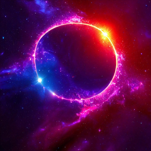 Un anillo morado con el sol en el centro.