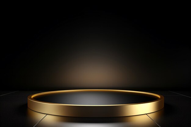 un anillo de oro brillante sobre un fondo negro