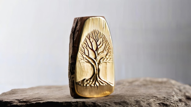 Anillo de oro con diseño de árbol