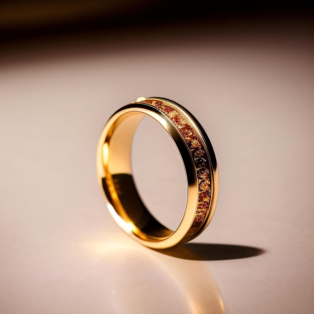Un anillo de oro con la palabra señor en él